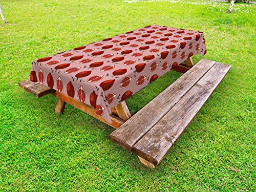ABAKUHAUS Melograno Tovaglia da Esterno, Juicy Frutta Sana, Tovaglia da Picnic Lavabile Decorativa, 145 cm x 265 cm, Blush e Vermilion