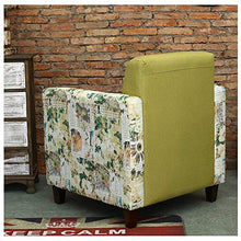 HongTeng Divani Sofà di Legno Solido del Singolo del sofà del sofà del Salone della Camera da Letto del sofà del Salotto di Legno Solido 52 × 71cm (Color : Green, Size : B)