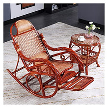 XinQing-Sedia a Dondolo Sedia a Dondolo in Rattan Piscina per Il Balcone del Tempo Libero con poggiapiedi da Massaggio Retrattile 108x62x52cm