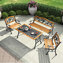 Giardino Esterno Panchine da Terrazza,Sedile In Massello Anticorrosivo In Ghisa Combinazione di Tavolo E Sedia Per Il Tempo Libero,Panchina Balcone Con Schienale E Braccioli,Sedia da Portico 2-3 Pos