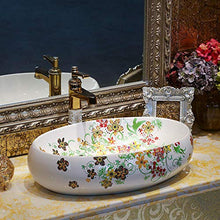 Jgophu China - Lavabo artistico fatto a mano in stile vintage, in ceramica