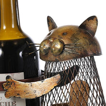 ASDFGHJKL Cat Wine Rack/Cork Container Holder Bottiglia di Vino, Kitchen Bar Mestiere del Metallo del Vino Regalo di Natale Artigianato