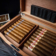 YHNJI Humidor Cigar Box, Accessori Sigaro con Legno di Cedro Impiallacciatura Visual Cigar Scatole Trasparente Vernice Humidor