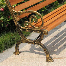 GaoF per Uso Domestico Mobili da Giardino Portico Panchina da Giardino Panchina da Parco Poltrone da Esterno, Gambe in ghisa e Legno, panchina in Ferro con Schienale e braccioli