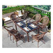 HLZY Tavolo in Vimini in Rattan mobili in Patio e Set Sedia, Set di mobili da Giardino in Rattan tavola e sedie del Patio Set tavolino da caffè in Vetro tavolino da caffè