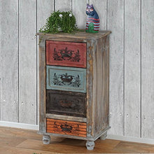 Mendler Serie Vintage Como cassettiera Legno Stile Spagnolo Modello Vigo 34x44x80cm