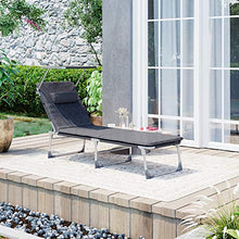 SONGMICS Lettino Prendisole, Sdraio Pieghevole, Materassino di 3 cm, Poggiatesta Parasole Schienale Regolabile, 53 x 193 x 29,5 cm, Max Portata 150 kg, Giardino Balcone Terrazzo, Grigio Scuro GCB19UM