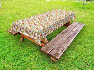 ABAKUHAUS boschi Tovaglia da Esterno, Astratte Alberi e Strade, Tovaglia da Picnic Lavabile Decorativa, 145 cm x 210 cm, Multicolore