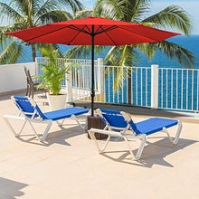 Hengda 300 cm Ombrellone Parasole Protezione Solare UV30+ Struttura in Acciaio con manovella 38 mm Parasole da Esterno Ombrello da Spiaggia Bar Giardino Mare Piscina-Rosso