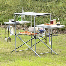 Tavolo da picnic all'aperto Tavolo da campeggio pieghevole, tavolo da barbecue all'aperto in alluminio con portamaggio di conservazione Ganci e borsa da trasporto, tavolo da picnic portatile per BBQ B