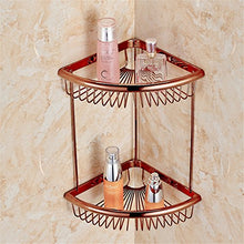 MIWANG In Stile Europeo Super Multisistema Bagno di Rame scaffalatura, Lussuoso Bagno, Angolo WC, Oro Rosa Doppio ripiano