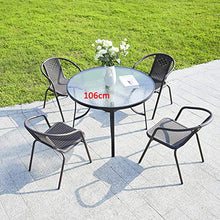 Hyyp, set di sedie e tavolo da giardino per casa/esterni, in plastica, set da tavolo con ombrellone da giardino, con set da 4/6 sedie da giardino, set da tavolo da pranzo, 106 rotonde+4 sedie