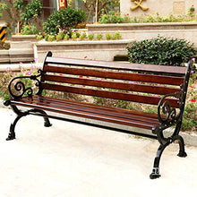 Panchina Giardino Terrazza Panche per Tempo Libero All'aperto, Panca da Esterno Resistente Aintemperie con Struttura Ghisa e Legno Massello Anticorrosivo, Panchine Decorative retrò per Portici Prati