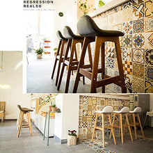 TRGCJGH Poggiapiedi Alto in Legno Design Ergonomico dello Schienale Sgabello in Legno Massello con Combinazione di Legno di Gomma per Cucina | Prima Colazione,A-75cm