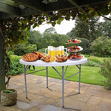 CYBDM - Tavolo pieghevole rotondo con cavalletto pieghevole, 122 cm, per feste, catering, barbecue, giardino