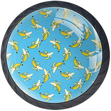 Banana sbucciata Art Blue Pomelli per Porta Set di 4 Pomelli per Mobili Manopole per Cassetti Cucina Armadio Vetro