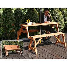 household products Panchina da Giardino, panchina Multifunzionale in Legno massello per Balcone Doppio per Il Tempo Libero, panchina da Giardino con Tavolo commutabile
