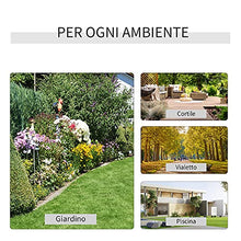 Outsunny Panchina da Giardino 2 Posti con Tavolino e Foro per Ombrellone, Arredamento da Esterno retrò 160x61x96cm Nero