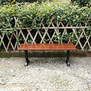 Panca da giardino panca in plastica, Panca robusta senza schienale, Panchina resistente alle intemperie e anticorrosiva per sedute da esterno, I piedini in metallo possono essere fissati a pavimento