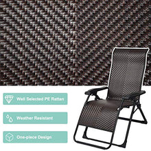 DHHZRKJ Sedia a gravità Zero, Set di 2, sedie a Sdraio Pieghevoli in Rattan con Posizioni Regolabili, Poltrona reclinabile per Giardino a Bordo Piscina, Patio, Spiaggia
