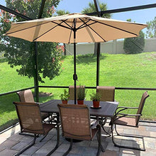 Yaheetech Ombrellone da Giardino Inclinabile con Manovella in Alluminio e Poliestere Impermeabile Anti UV da Esterno Spiaggia Terrazze Bar Balcone ø 261 x 240 cm Ecrù