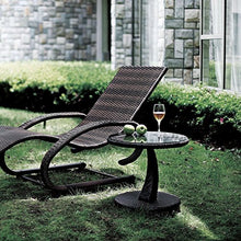 blumfeldt Tabula Tavolino da Giardino Terrazzio Appoggio Cocktail (50 CMm, Vetro, Copertura in Polyrattan, Alluminio, Resistente alle intemperie) Marrone