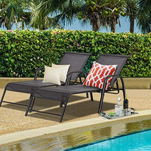 KJGHJ Costway - Set di 2 sedie da salotto per patio, chaise longue reclinabili, schienale regolabile