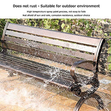 Panchina per terrazza da parco Panchine per il tempo libero da esterno, Panchine da giardino resistenti alle intemperie in ghisa e pino, Panchina decorativa retrò con schienale e braccioli, Panchina