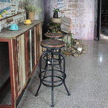 Bar chair Bar Stool Metallo con Schienale Industrial Style Altezza Regolabile ruotabile Home Ristorante Bancone 1 Pezzo