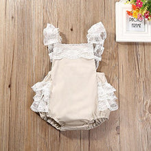 Shobdw - Set di Abbigliamento per Bambine, con Pagliaccetto in Pizzo Beige 6-12 Mesi