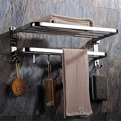 Mensola portasciugamani da Bagno in Acciaio Inox, portasciugamani a Muro portasciugamani Pieghevole con portasciugamani Bagno