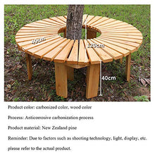 Panchina in legno massello per esterni con terrazza sul cortile, Anello intorno alla panchina dell'albero del giardino dell'albero, Panca curva resistente alle intemperie senza schienale