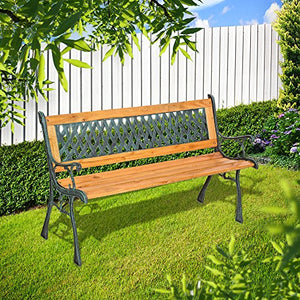 LD - Panchina da giardino in ghisa e legno duro
