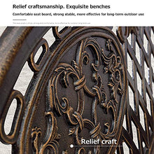 Panchina per terrazza del parco Panchina per il tempo libero all'aperto, Panchina da giardino retrò in alluminio pressofuso resistente alle intemperie, Panchine da giardino decorative nel cortile e