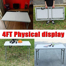 Tavolo da campeggio Tavolo pieghevole rettangolare da 1,2 m - Tavolo da campeggio da picnic all'aperto multiuso con maniglia di trasporto Altezza regolabile (74/58 cm), Indoor Home Office Outdoor Camp