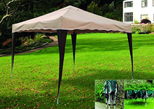VERDELOOK Gazebo Pieghevole in Metallo Copertura Poliestere Beige 3X3 m trasportabile con Borsa Inclusa