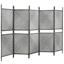 FAMIROSA Paravento a 5 Pannelli in Polyrattan Antracite 300x200 cm
