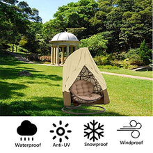 mychoose - Copertura per sedia a uovo da giardino, in taffettà, impermeabile, per sedie da giardino, in vimini, colore: beige e caffè (231,1 x 203,2 cm)