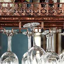 Sottosopra Porta Bicchiere di Vino Scaffale di Vetro Appeso Mensola di Decorazione del Soffitto in Ferro Semplice Stile per Bar Ristoranti Cucine,Ottone,60 * 35cm