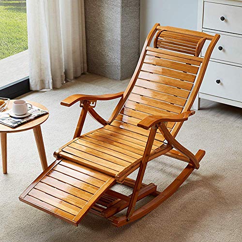 Iyom Zairmb Lettino Prendisole reclinabile in bambù Cuscini per lettini Prendisole Balcone 5 Volte Pieghevole Chaise Sedia a Sdraio Pieghevole con Imbottitura Corta Spiaggia Carico Massimo 300 kg