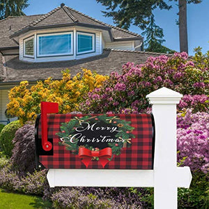Ghirlanda di Natale Buffalo Cassetta delle Poste Copre Magnetiche Rosso Nero Plaid Giardino Yard Home Decor Dimensioni Standard 53,3 cm x 45,7 cm