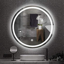L&ED Specchio retroilluminato 600 / 700mm, Specchio da Bagno Illuminato a LED, Specchio per Trucco da Parete, Tondo, toeletta, Interruttore Touch