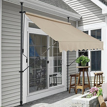 pro.tec] Tenda da Sole avvolgibile a Barra Quadra con Gambe - 250 x 120 x 200-300 cm - Parasole - Color Sabbia