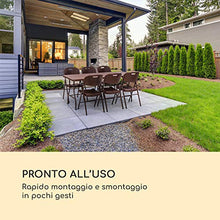 blumfeldt Burgos Family - Tavolo Pieghevole, Tavolo da Giardino, Apetto Rattan, Superficie Tavolo 178x73cm, 6 Persone, Materiali:Polietilene e Acciaio con Rivestimento a Polvere, 13kg, Marrone