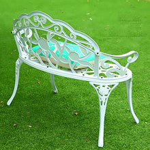 Panchina da Giardino per Esterno, Sedia con Seduta in Metallo e Veranda Panca con Schienale, Panca da Giardino Piazza Portico Percorso Cortile Prato Decor Sedia per 2-3 Persone