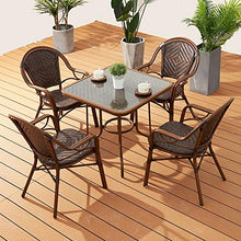 Set di Mobili da Giardino per Esterni, 5 Pezzi Sedia di Vimini Set di Conversazione Combinazione in Rattan per Tutte Le Stagioni Set di Mobili Include 4 Sedie E 1 Tavolo