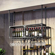 Leifeng Tower Classico Wine Rack Materiale Ferro battuto, Bar Bar Rack, Hanging Wine Rack, cremagliera del Vino, Supporto Calice, Holder Cup (Color : Black)