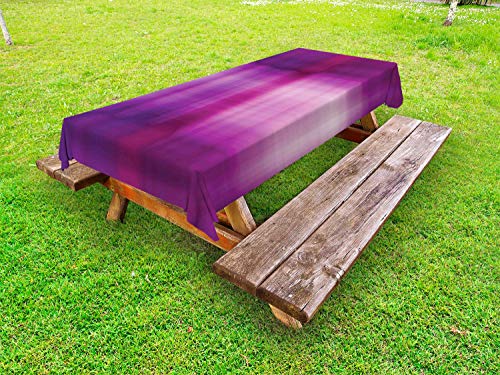 ABAKUHAUS Arte Astratta Tovaglia da Esterno, Blur contemporanea, Tovaglia da Picnic Lavabile Decorativa, 145 cm x 265 cm, Viola Scuro Magenta