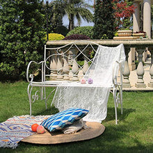 Panchina da Giardino Parco Panche per Tempo Libero All'aperto, Panca Retrò in Ghisa Resistente Intemperie e Ruggine, Panca Pieghevole per 2 Persone con Braccioli Schienale, Panche Giardino Decorativ