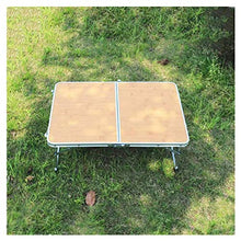 Tavolo da campeggio pieghevole in alluminio, 60 x 40 x 25 cm, tavolo da campeggio portatile, piccolo, pieghevole, multiuso, per giardino/spiaggia (Marron-L)